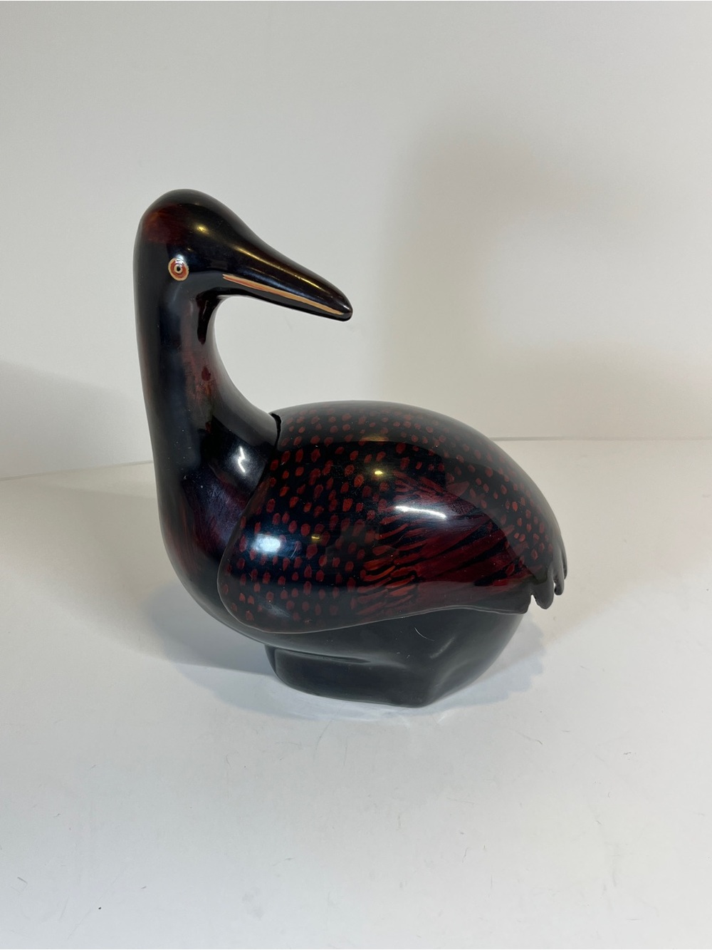 Vintage MCM Bronner's Christmas Store Lidded Duck Figurine Trinket Box Decor